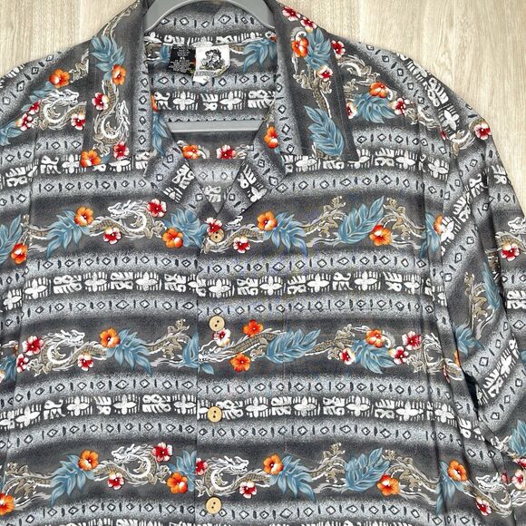 Kennington LTD California Hawaiian Shirt Men’s XL Florar Dragon Skater Surfer - Picture 3 of 9